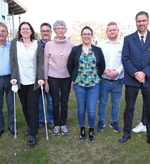 Der neue Vorstand des ASB Ostholstein: Jörg Bochnik (Vorsitzender), Dr. Jürgen Johansson, Kristina Mohr (Jugendleiterin), Jörg Brandt, Christel Georgi (Stellv. Vorsitzende), Laura Martinez, Davin Kowalik, Christian Faecks (Stellv. Vorsitzender) und Joshua Coenen (v.l.n.r.).