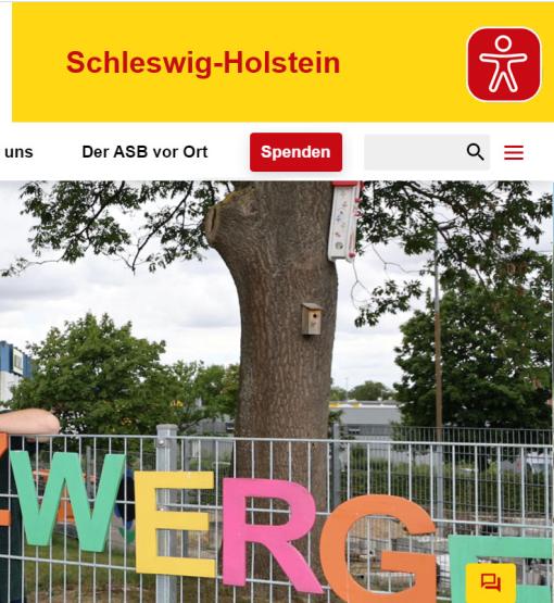 Das Eye-Able-Symbol auf der Webseite des ASB Schleswig-Holstein