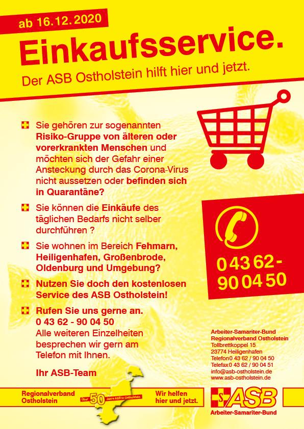 ASB Ostholstein Flyer Einkaufshilfe