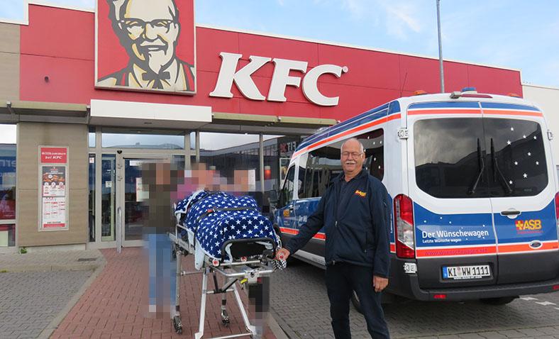 Wunschfahrt zum KFC nach Lübeck.