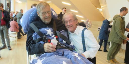 Kay N. und Bob Ross, Leiter des Ensembles "Blechschaden" Kay N. und Bob Ross, Leiter des Ensembles "Blechschaden"